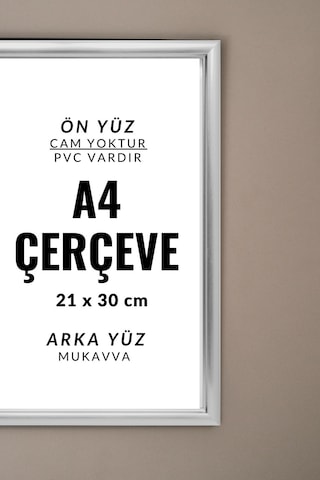 Gri-10 Adet A4 Çerçeve Diploma Belge Sertifika Fotoğraf Resim Çerçevesi Pvc 10lu Platin