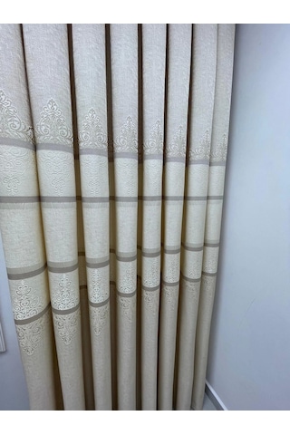 Nivemeshome Çakı Fj672069 V-115 Krem 1/3 Sık Pileli Fon Perde Apm Krem
