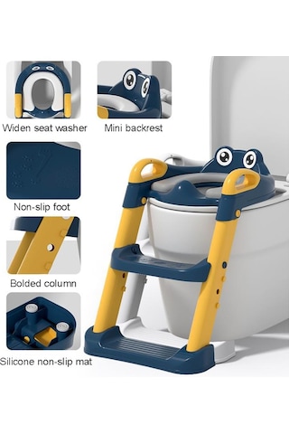 Sones Ev Çocuk Tuvalet Oturağı Merdiven Bebek Katlanır Raf Minder Kılıfı, Model: Pu Yumuşak Ped