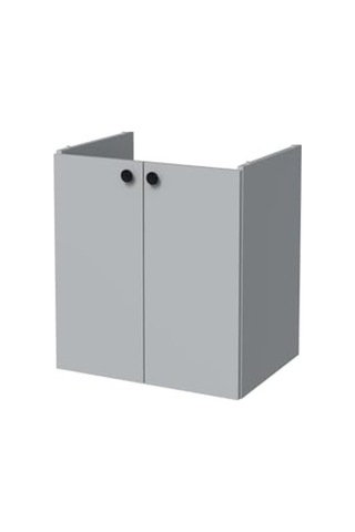 Kapaklı Lavabo Dolabı, Kül Gri, 60 Cm, Modern Tasarım Açık Ceviz