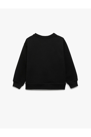 Koton Bisiklet Yaka Şardonlu Siyah Erkek Çocuk Sweatshirt 6wkb10203tk Siyah