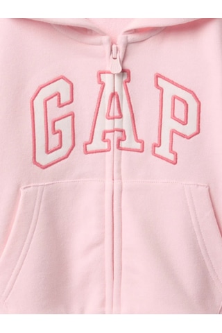 Kız Bebek Gap Logo Fermuarlı Kapüşonlu Sweatshirt Pembe-6017 Pembe