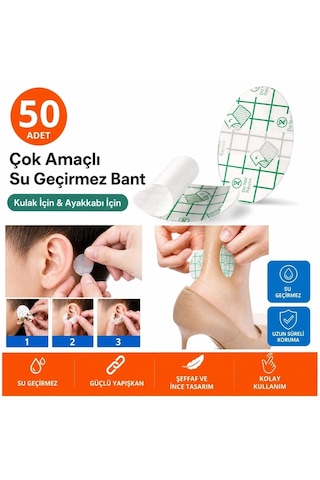 50 Adet Su Geçirmez Kulak Bandı Ve Ayakkabı Vurma Önleyici Bant Seti, Çok Amaçlı Koruyucu Yapışkan Bant
