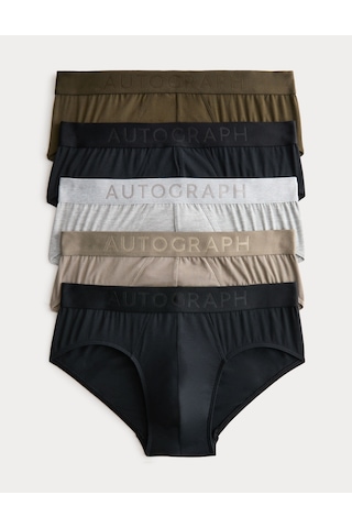Marks & Spencer 5'li Modal Streç 360 Flex Briefs T14006131a Siyah Mix