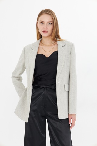 Simli Blazer Ceket Gri