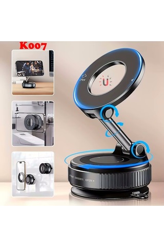 K007 Vakumlu Manyetik 360 Dönen Çok Amaçlı Araç Telefon Tutucu -
