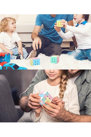 Siyah Gökkuşağı Bulmaca Topu ,speed Cupe Küp Zeka Küpü 3x3 Pastel Renkler Hız Küpü 2 Li Set Eğitici Zeka Oyunu