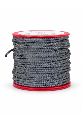 2 Mm Polyester Kordon İp 30 Metre Çok Amaçlı Düşük Esnemeli Antrasit