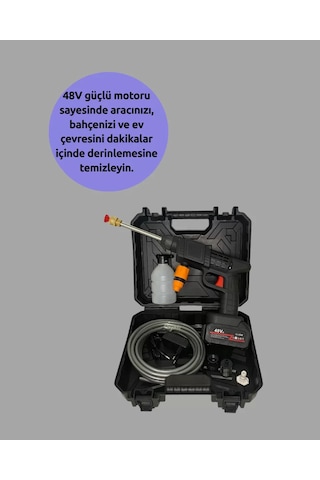 Northcity Kablosuz Taşınabilir Basınçlı Yıkama Tabancası Köpük Şişeli - 450psı Güçlü Temizlik