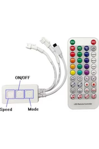 Sp611e Sese Ve Müziğe Duyarlı Argb Pixel Magic Ir Kontrol 5-24v Çift Çıkışlı
