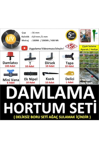 16Mm Mgf Damla Sulama Hortumu Sistemi Ve Ek Parçaları Boru Seti