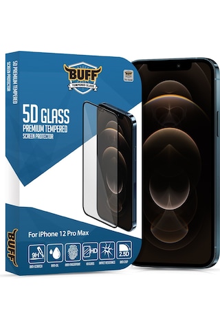 Buff Apple Uyumlu iPhone 12 Pro Max 5D Glass Ekran Koruyucu (466130821)
