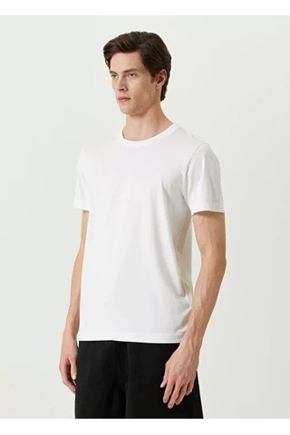 Veraura Lifestyle Unisex Basic Bisiklet Yaka Regular T-shirt - Beyaz