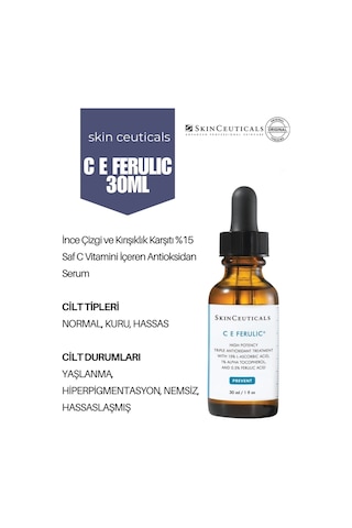 Kırışıklık Görünümü Ve Sıkılık Kaybı Problemleri İçin Saf C Vitamini C E Ferulic Serum 30 Ml
