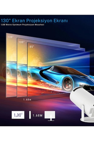 Projeksiyon Cihazı Taşınabilir Sinema Projeksiyon 720p Ev Sineması Bluetooth Android 11 Akıllı Proje