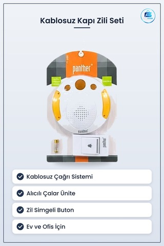 Kablosuz Kapı Zili Girişi Çağrı Sistemi Alıcılı Butonlu Pilli Ev