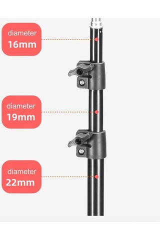 Fortunelane Siyah Projeksiyon Tripodu, Telefon/kamera Destekliği, Işık Tutucu, 1/4 Vida, 1.6m Ayaklık