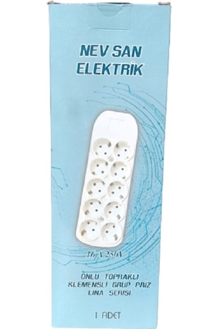 10'LU (ONLU) TOPRAKLI GRUP PRİZ (NEV SAN)