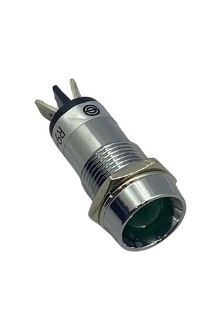 12v Göz Lambası Metal Büyük Ledli Yeşil 16 Mm