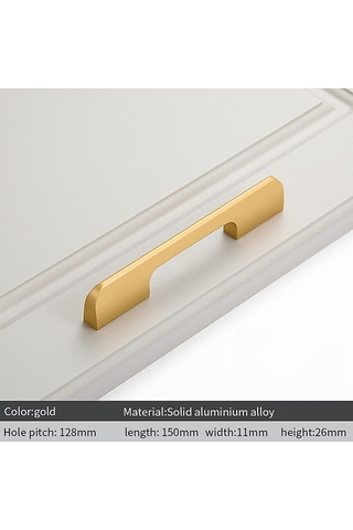 2 Adet Alüminyum Alaşımlı Kapı Kolu Siyah Altın Kapı Kolu Nordic Min