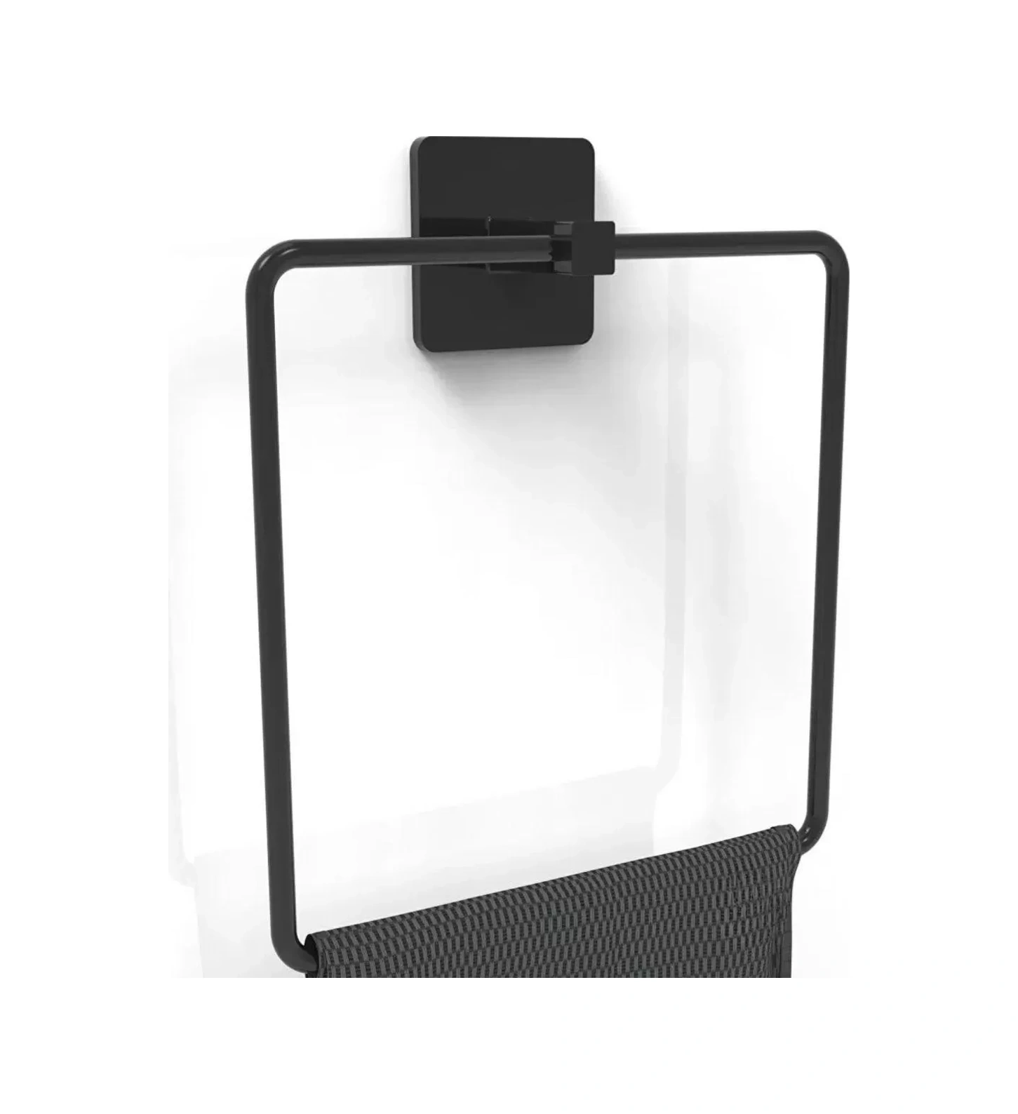 Kendiliğinden Yapışkanlı Siyah Paslanmaz Metal Kare Havluluk Kahverengi