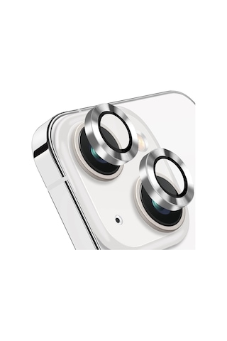 Apple Uyumlu iPhone 14 Ve 14 Plus Silver Kamera Lens Koruyucu Cam Silver