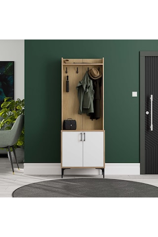 5002 Royal 2 Kapaklı 4 Askılı Portmanto Sepet-yunus-beyaz