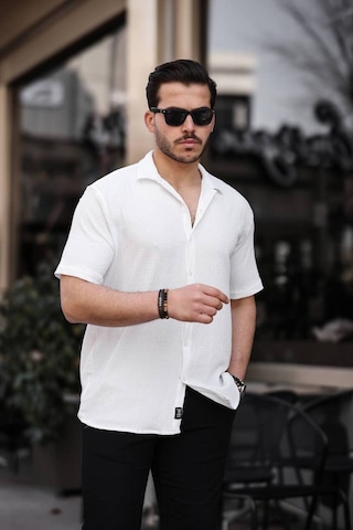 Tex Republic Erkek Beyaz Oversize Yazlık Bürümcük Gömlek Beyaz