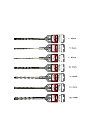 SDS PLUS Matkap Ucu Seti 7 Parça 6mm - 12mm Kırıcı Delici Hilti Uyumlu Beton Delme Uçları - Seti 7 parça