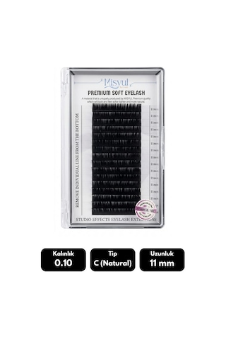 Misyul 0.10c Natural Kıvrım 11 Mm Soft Eyelash Doğal İpek Kirpik 16'lı