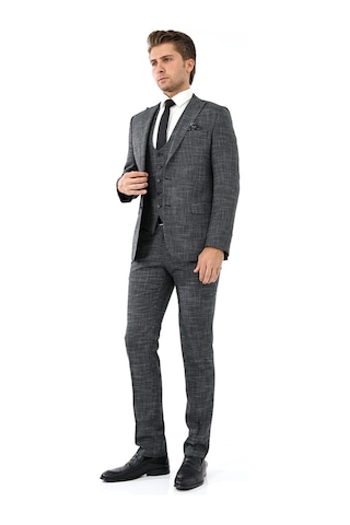 Presto Erkek Yelekli Slimfit Takım Elbise 6 Drop Siyah 788-001 Siyah