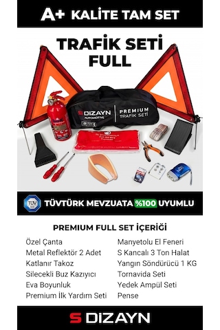 S-dizayn Premium Araç Trafik Seti Full Paket 12 Parça A+ Kalite