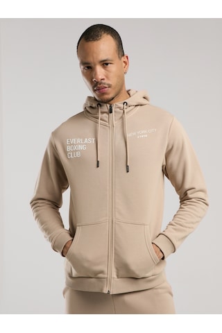 Everlast Boxing Club Regular Kum Erkek Full Zip Kapüşonlu Sweatshirt Kum