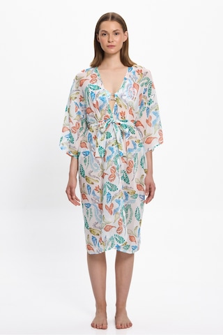 Toosalty Kadın Çok Renkli Geometrik Uzun Kimono 25pl15st Çok Renkli