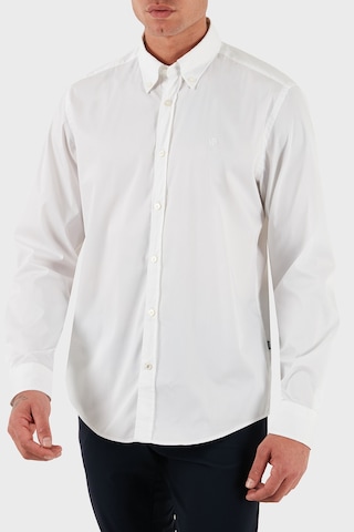Boss Pamuklu Slim Fit Düğmeli Yaka Uzun Kollu Gömlek Erkek Gömlek 50545227 100 Beyaz