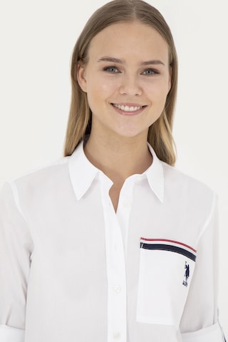 U.s. Polo Assn. Kadın Beyaz Gömlek Desenli 50283571-vr013 Beyaz