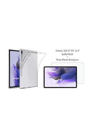 For Samsung Galaxy Uyumlu Tab S7 Fe Şeffaf Kılıf Ekran Koruyucu Sm-t730/37 Arka Kapak