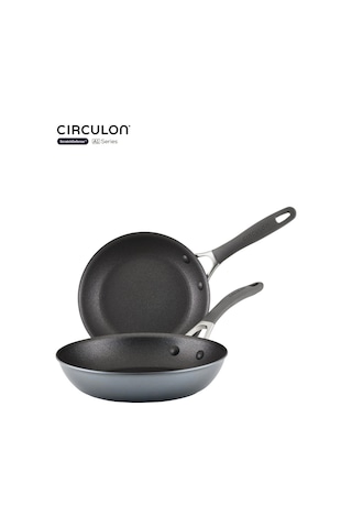 Circulon 2'li Kızartma Tava Seti 22 Cm + 26 Cm siyah