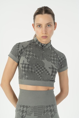 Maraton Slimfit Kadın Bisiklet Yaka Siyah Crop Top Siyah