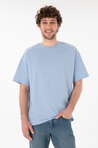 U.S. Polo Assn. Erkek Oversize Fit Bisiklet Yaka Açık Mavi Tişört 50305859-VR003