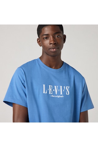 Levi's Oversize Erkek T-shirt - Kısa Kol - Minimalist Mavi