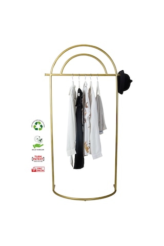 Hermes Metal Ayaklı Askılık Konfeksiyon Askılığı Gold Elbise Askılığı Kıyafet Askılığı Gold