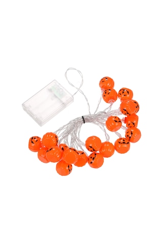 Suofeng Halloween Kabak Şekilli Işık Zinciri 3 Metre 20 Led Isı Beyaz Dekoratif Işık Teli Pil Dahil Değil