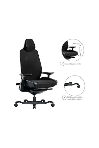 Casella Bristol Fileli Yönetici Koltuğu Ofi S Koltuğu Ergonomik, Şık Ve Fonksiyonel Siyah