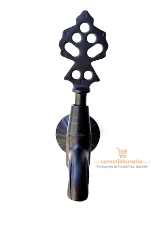 Hamam Taslı İkili Osmanlı Musluğu Siyah Mat Siyah