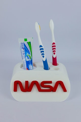 Nasa - Dekoratif Diş Fırçalık Beyaz