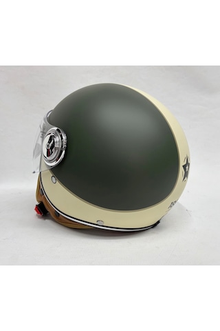 Nero Tk-06 Şefaf Vizörlü Yarım Açık Kask Mat Y4 Çok Renkli