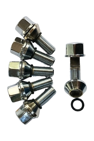 Bijon Krom Kaplı M12 X 1.5 Aa 19 Mm Diş 28 Boy 54mm 5 Adet