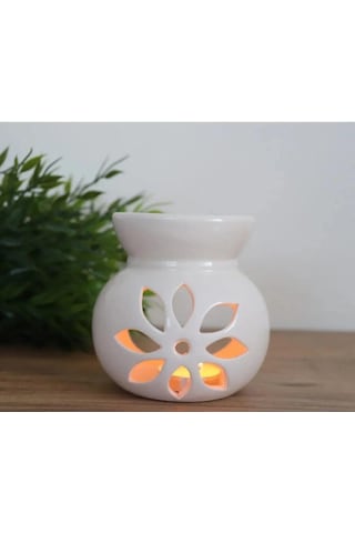 Lotus Buhurdanlık Beyaz Oda Kokusu Buhur Seramik Buhurdanlık Muml