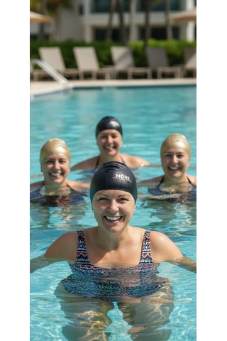 Unisex Likralı Bez Deniz Havuz Yüzücü Bone 2li Siyah